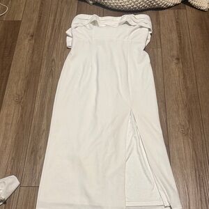 Lulu's Elegant Cream Strapless Dress